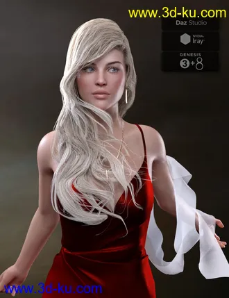 3D打印模型Angel Glam Hair for Genesis 3 and Genesis 8 Female(s)的图片