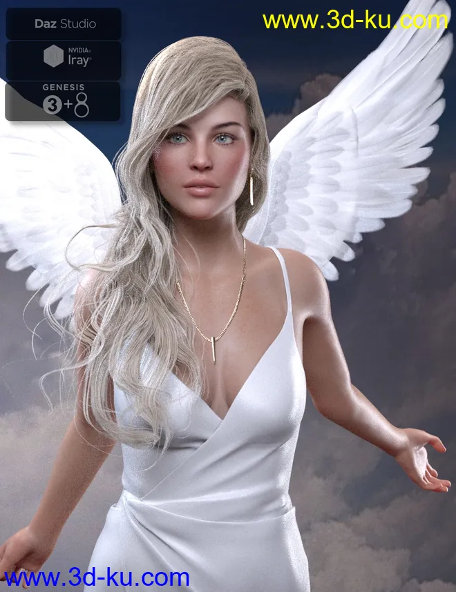 Angel Glam Hair for Genesis 3 and Genesis 8 Female(s)模型的图片3