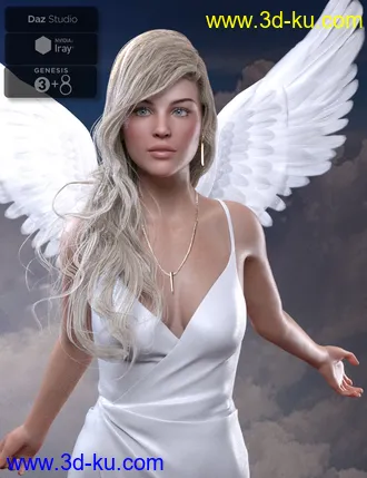 3D打印模型Angel Glam Hair for Genesis 3 and Genesis 8 Female(s)的图片
