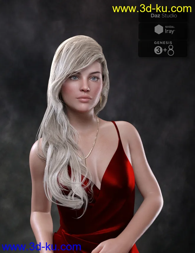 Angel Glam Hair for Genesis 3 and Genesis 8 Female(s)模型的图片4