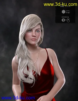 3D打印模型Angel Glam Hair for Genesis 3 and Genesis 8 Female(s)的图片