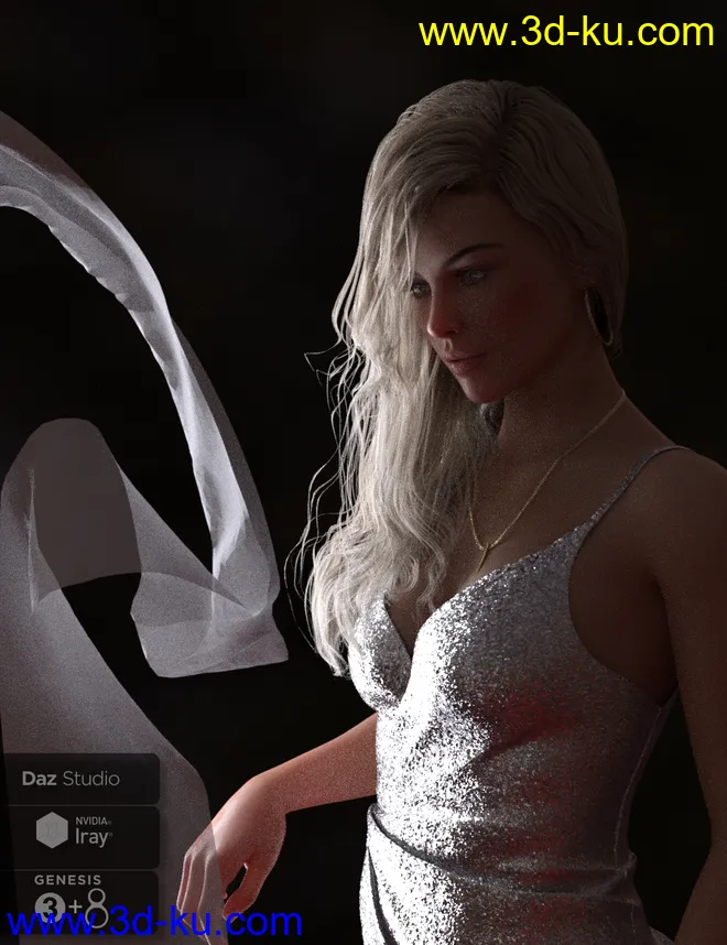 Angel Glam Hair for Genesis 3 and Genesis 8 Female(s)模型的图片9