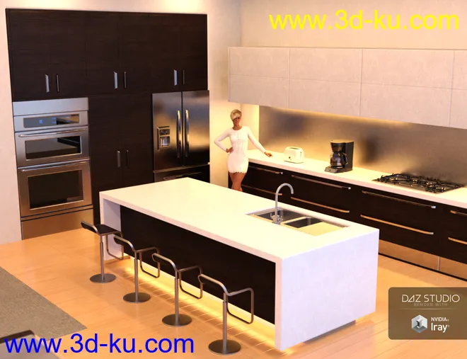 Apartment Kitchen模型的图片2