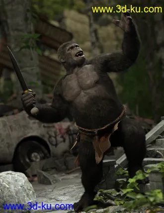 3D打印模型Ape World Gorilla for Genesis 8 Male的图片