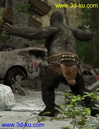 3D打印模型Ape World Gorilla for Genesis 8 Male的图片