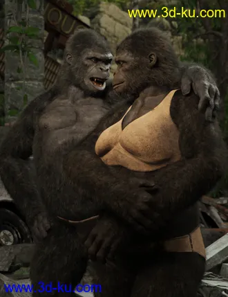 3D打印模型Ape World Gorilla for Genesis 8 Male的图片