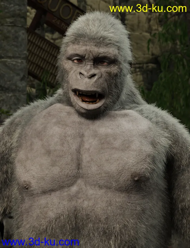 Ape World Gorilla for Genesis 8 Male模型的图片7