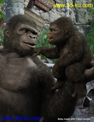 3D打印模型Ape World Gorilla for Genesis 8 Male的图片