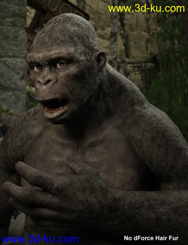 Ape World Gorilla for Genesis 8 Male模型的图片9