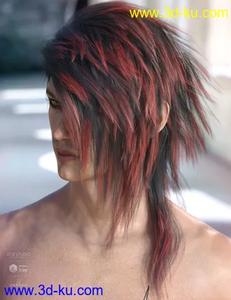 3D打印模型Bastien Hair for Genesis 3 & 8 Male(s)的图片