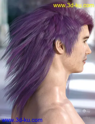 3D打印模型Bastien Hair for Genesis 3 & 8 Male(s)的图片