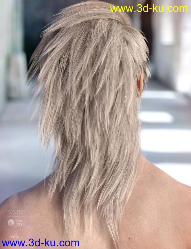 Bastien Hair for Genesis 3 & 8 Male(s)模型的图片6