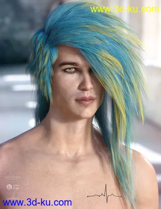 3D打印模型Bastien Hair for Genesis 3 & 8 Male(s)的图片