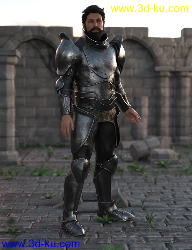 Battleworn Armor for Genesis 8 Male模型的图片1
