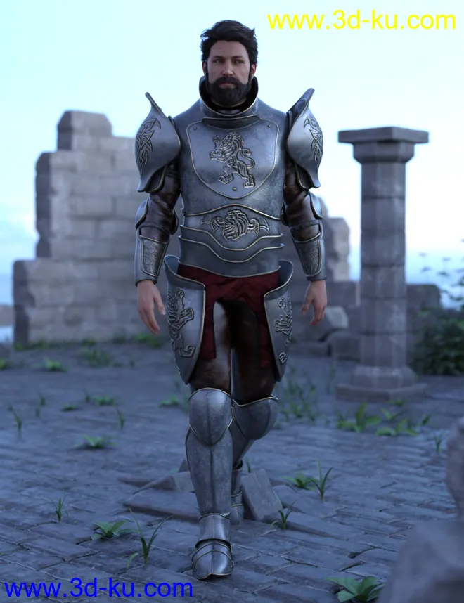 Battleworn Armor for Genesis 8 Male模型的图片2
