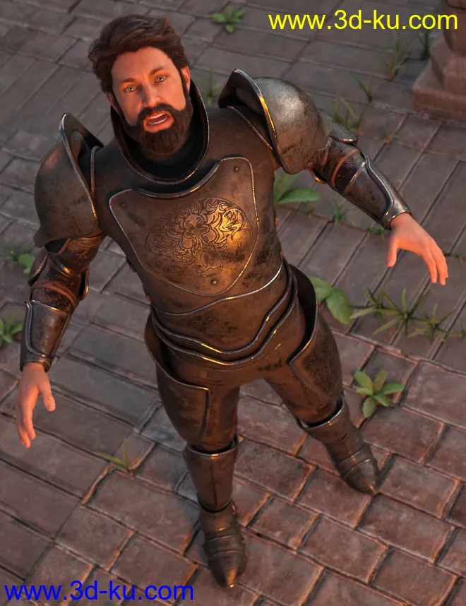 Battleworn Armor for Genesis 8 Male模型的图片3