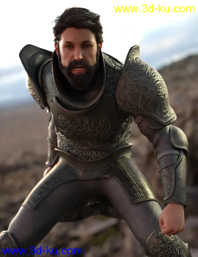 Battleworn Armor for Genesis 8 Male模型的图片4