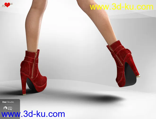 Bebe Bow Booties for Genesis 8 Female(s)模型的图片10