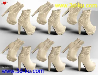3D打印模型Bebe Bow Booties for Genesis 8 Female(s)的图片