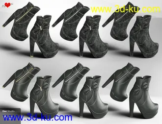 3D打印模型Bebe Bow Booties for Genesis 8 Female(s)的图片