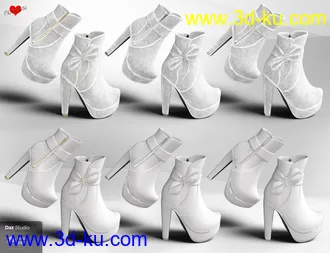 3D打印模型Bebe Bow Booties for Genesis 8 Female(s)的图片