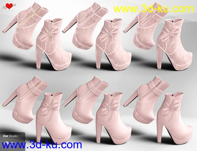 Bebe Bow Booties for Genesis 8 Female(s)模型的图片15