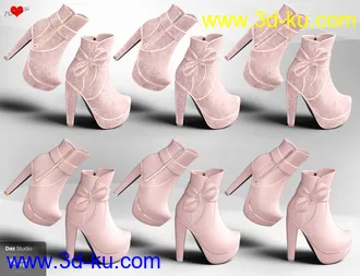 3D打印模型Bebe Bow Booties for Genesis 8 Female(s)的图片