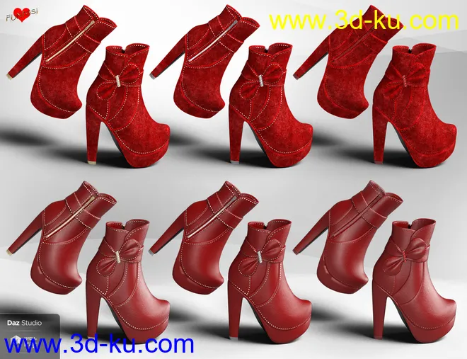 Bebe Bow Booties for Genesis 8 Female(s)模型的图片16