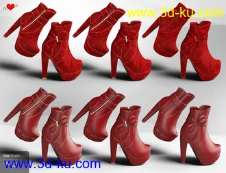 3D打印模型Bebe Bow Booties for Genesis 8 Female(s)的图片