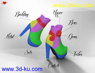 3D打印模型Bebe Bow Booties for Genesis 8 Female(s)的图片