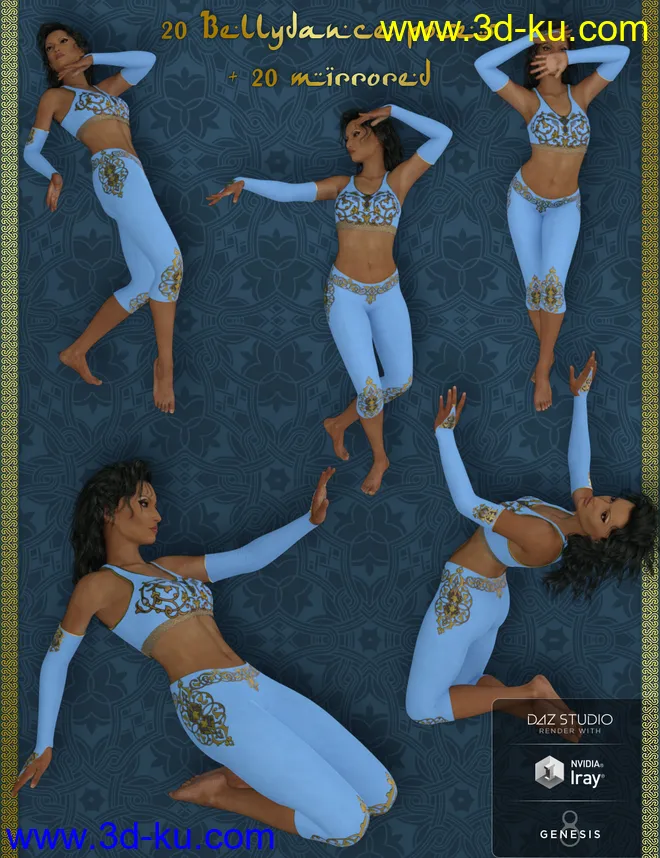 Bellydance Poses for Genesis 8 Female模型的图片2