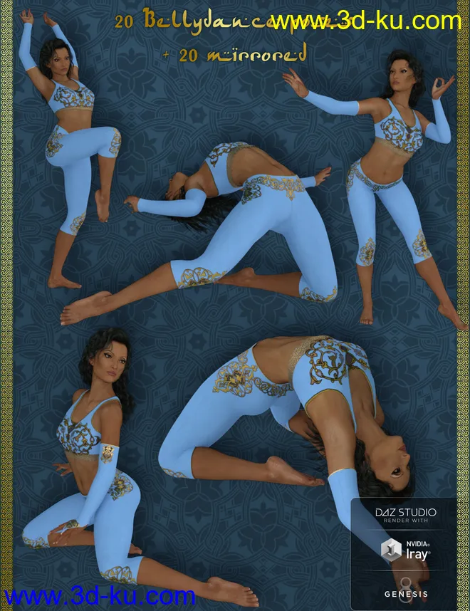 Bellydance Poses for Genesis 8 Female模型的图片4