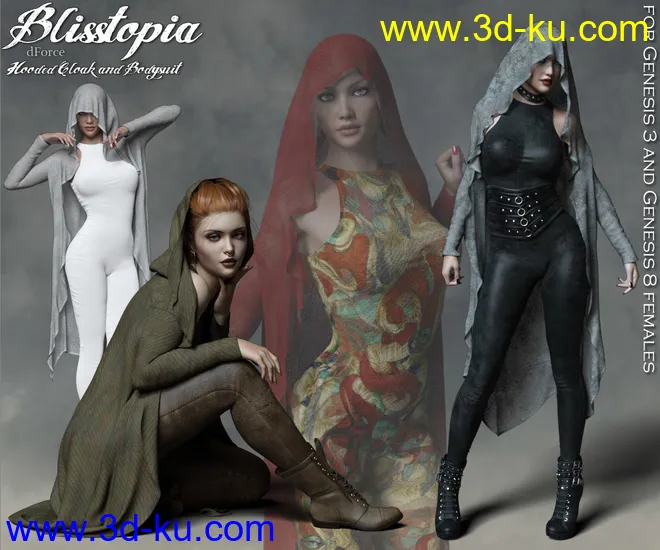 Blisstopia dForce Cloak and Bodysuit模型的图片1