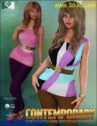 3D打印模型Blooming Outfit Contemporary Textures的图片
