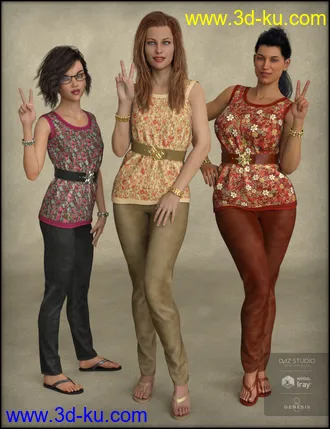 3D打印模型Blooming Outfit for Genesis 8 Female(s)的图片