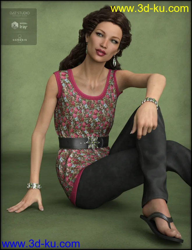Blooming Outfit for Genesis 8 Female(s)模型的图片3