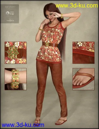 3D打印模型Blooming Outfit for Genesis 8 Female(s)的图片