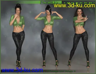 3D打印模型Body Language - Poses and Expressions for Genesis 3 and 8 Female(s)的图片