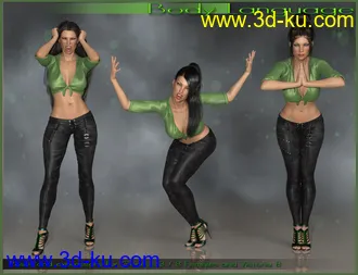 3D打印模型Body Language - Poses and Expressions for Genesis 3 and 8 Female(s)的图片