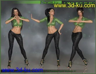 3D打印模型Body Language - Poses and Expressions for Genesis 3 and 8 Female(s)的图片
