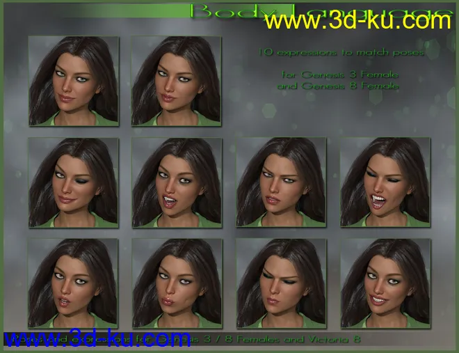 Body Language - Poses and Expressions for Genesis 3 and 8 Female(s)模型的图片8