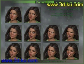 3D打印模型Body Language - Poses and Expressions for Genesis 3 and 8 Female(s)的图片