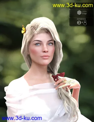 3D打印模型Butterfly Tail Hair for G3 and G8 Females的图片