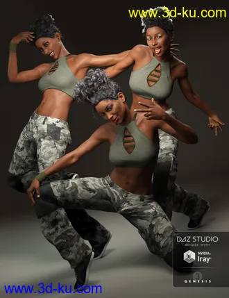 3D打印模型Capsces Hip Hop Poses and Expressions for Genesis 3 Female(s)的图片