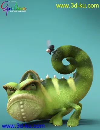 3D打印模型Cartoon Chameleon的图片
