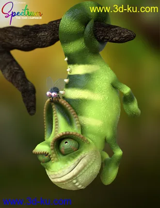 3D打印模型Cartoon Chameleon的图片