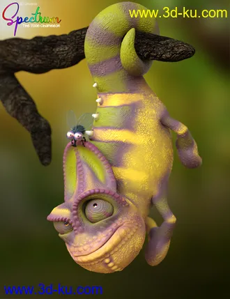 3D打印模型Cartoon Chameleon的图片
