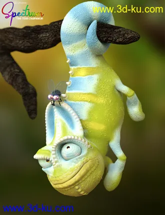 3D打印模型Cartoon Chameleon的图片