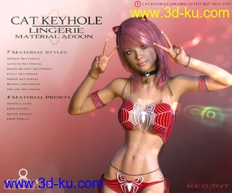 3D打印模型Cat Keyhole Lingerie Material Add-on for G8F的图片
