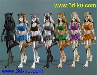Catgirl Megapack for Genesis 8 Female(s)模型的图片3